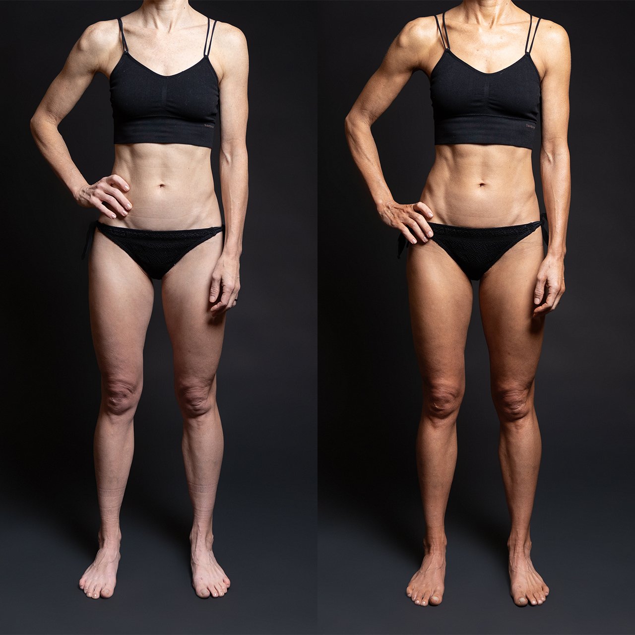 Full body spray tan before and after — Glow And Go Lounge Bangor